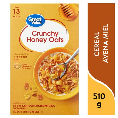 Cereal Great Value, Avena Miel -510g