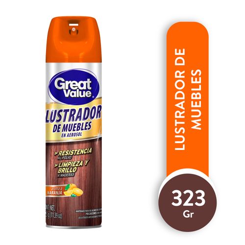 Lustrador de muebles Great Value, naranja -323g