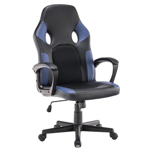 Silla Gamer Mainstays, reclinable, con apoya cabeza, respaldo lumbar y altura ajustable, 67x64x122-132cm