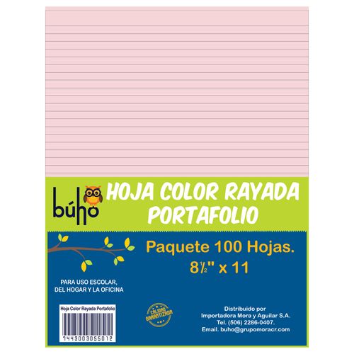Holas Rayadas Búho, paquete -100 hojas