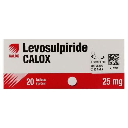 Levosulpuride Calox 25 mg caja 20 tabletas - Precio indicado por tableta