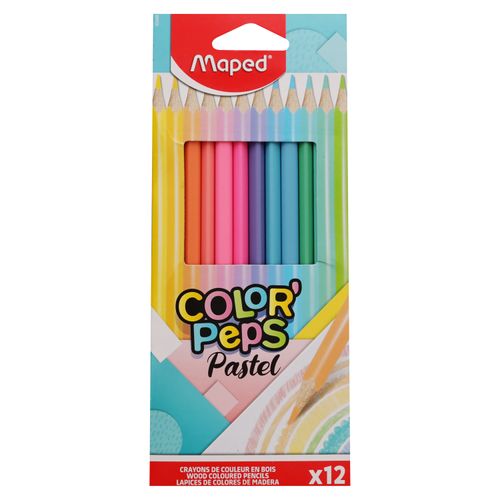 Lápices de color Maped color peps pastel - 12 uds