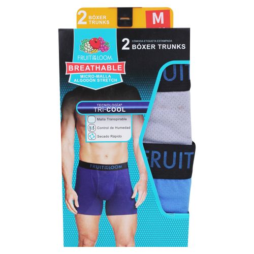 Fol Micro Malla 2P Azul Gris Boxer M1Ea