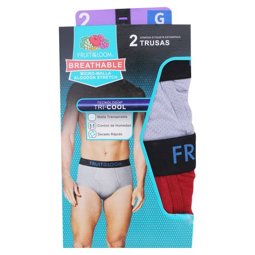 Fol Micro 2P Rojo Gris Calzoncillo L1Ea