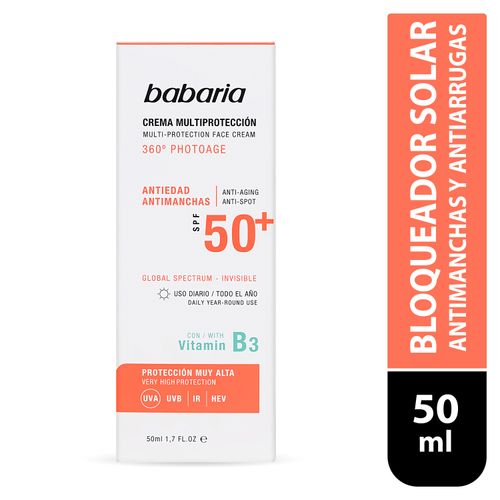 Bloqueador Solar Babaria Antimanchas y Antiarrugas SPF 50+ - 50 ml