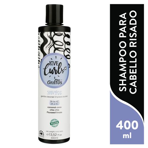 Shampoo para cabello Griffus love Curls coco chia y linaza - 400 ml