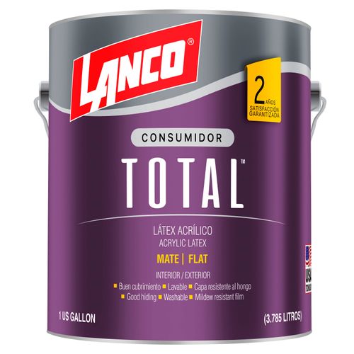 Total Látex Acrílico Lanco Color Blanco - 1gal