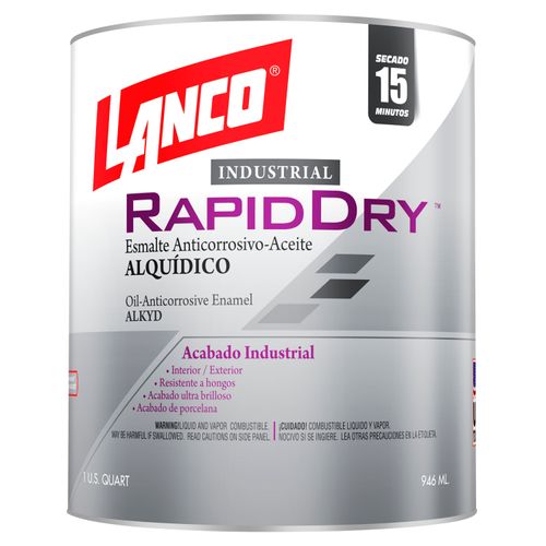 Esmalte Anticorrosivo Lanco RapidDry Color Negro - 1Lt