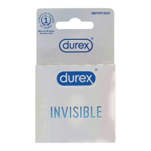 Condones Durex Invisible Regular Látex Natural, Lubricante A Base De Silicona -3Uds