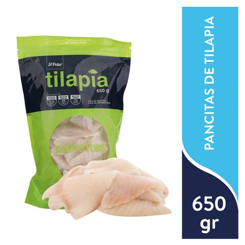 Pancitas De Tilapia St.Peter, Congelado y Empacado -650 gr