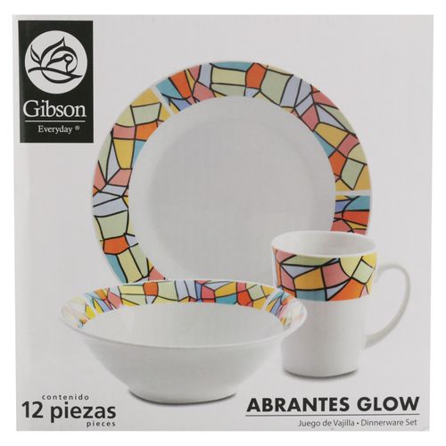 Juego de vajilla Gibson diseño minimalista - 12 pzas