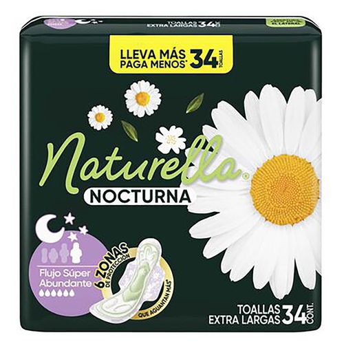 Toallas sanitarias Naturella nocturna larga - 34 uds