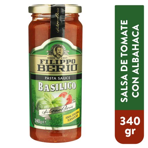 Salsa Fillipo Berio de tomate con albahaca - 340 g