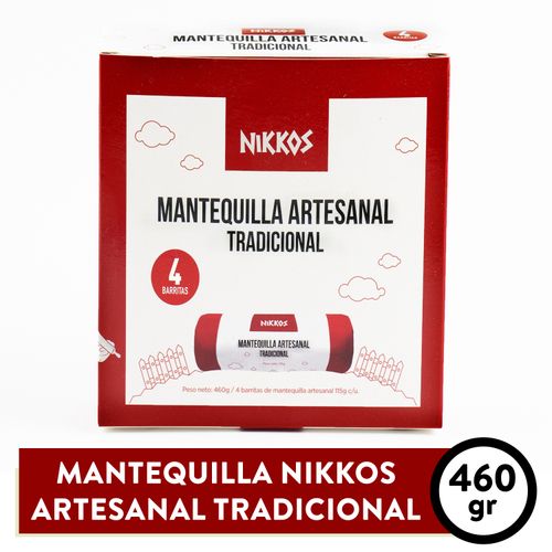 Mantequilla Nikkos Artesanal Tradicional 4 Uds - 460g