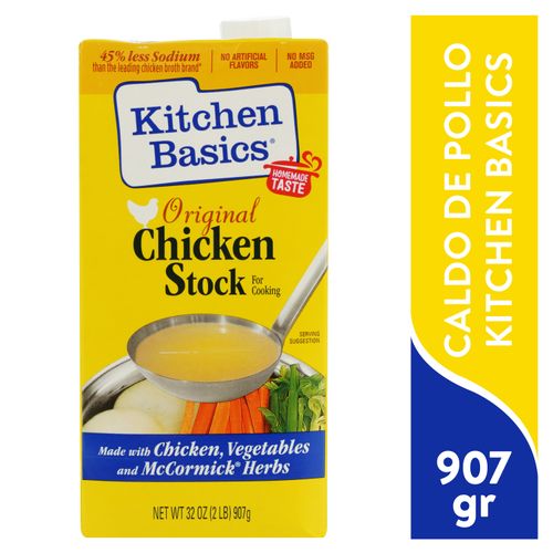 Caldo de pollo Kitchen Basics original en caja - 907 g