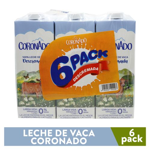 Leche Coronado Descremada 6 Pack - 1Lt