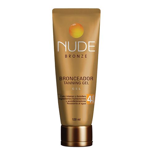 Gel bronceador Nude 4 spf color intenso y duradero - 120 g