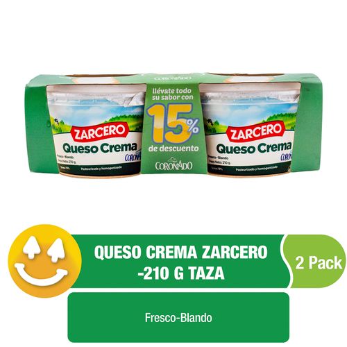 Queso Crema Coronado Zacero 2 Pack - 210g