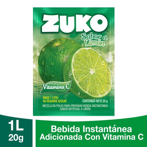 Bebida En Polvo Zuko Sabor Limón - 20g