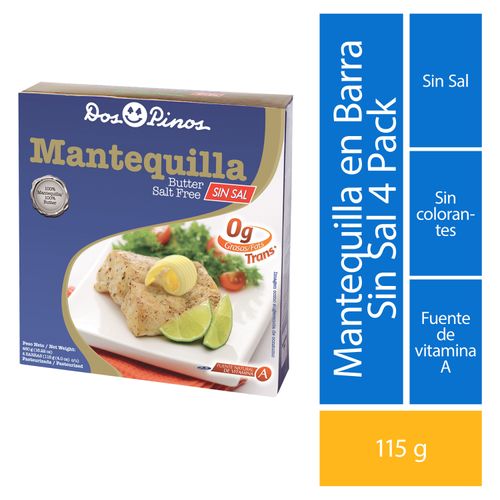 Mantequill Dos Pinos Sin Sal Caja - 460Gr