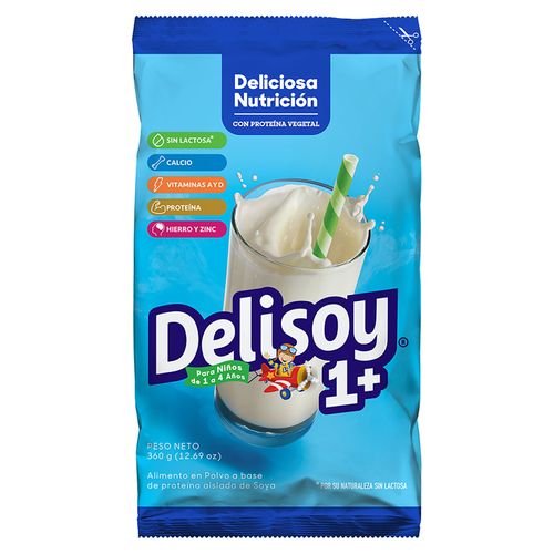 Bebida Delisoy De Soya, Para Niños Sin Lactosa -360gr