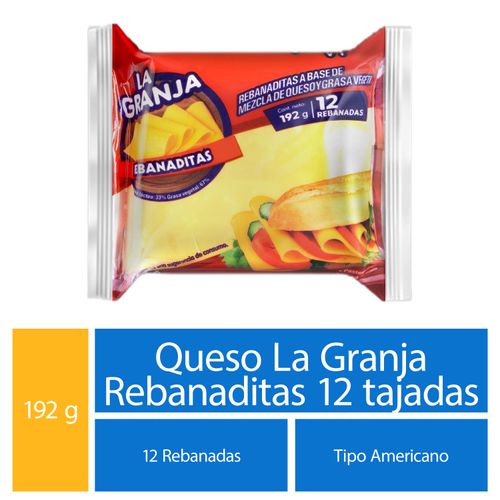 Queso amarillo La Granja rebanaditas - 192 g