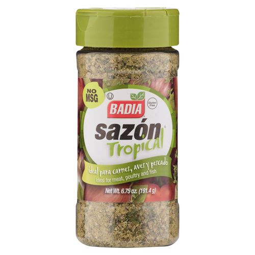 Sazonador tropical Badia ideal para carnes, aves y pescado, libre de gluten - 191 g