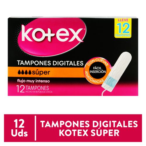 Tampón Kotex digitales super - 12 uds