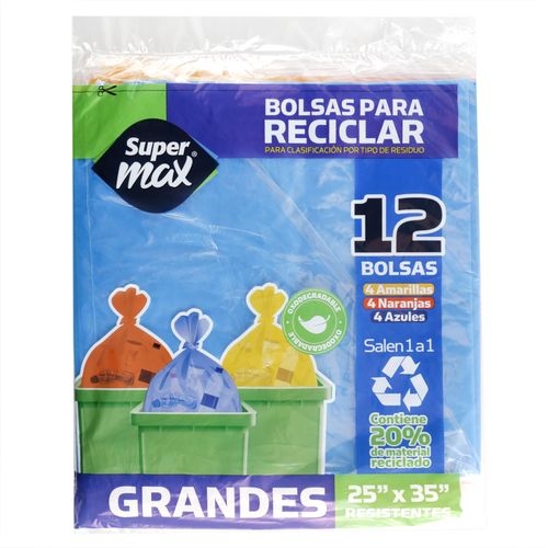 Bolsa Para Basura Supermax, Doblada Grande 12 unidades