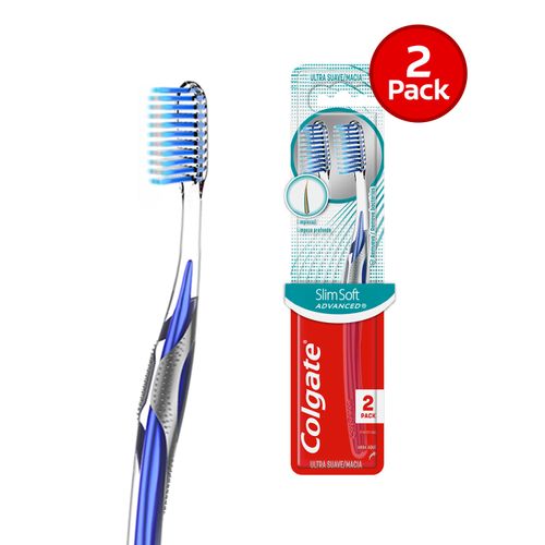 Cepillo de Dientes Colgate, Slim Soft Advanced 2 Pack