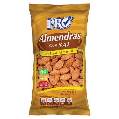 Almendras Pro Con Sal -80gr