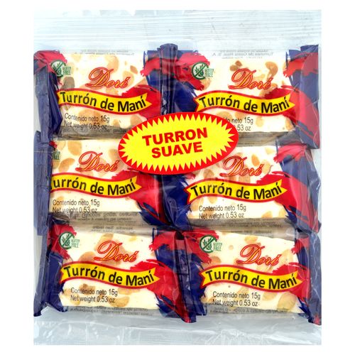 6 Pack Turrón Dore Gond Maní Suave -90gr