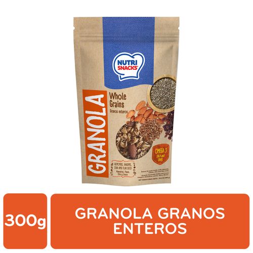 Granola Nutrisnacks granos enteros con almendras pasas chía y linaza - 300 g