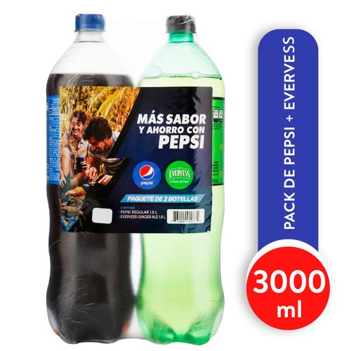 Refrescos gaseosos Pepsi +  evervess ginger ale - 3 L