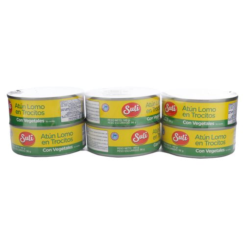 Atún Suli en trocitos con vegetales 6 pack - 840 g