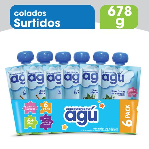 Colados para bebé Agú surtido 6 pack - 678 g