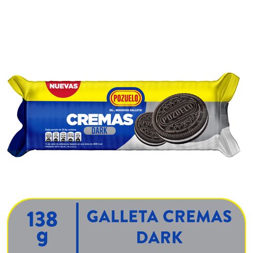 Galleta Pozuelo cremas dark tubo - 138 g