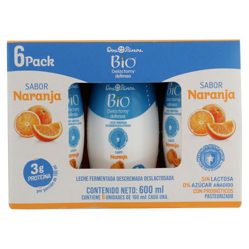 Yogurt  Dos Pinos bio naranja 6 pack - 600 ml