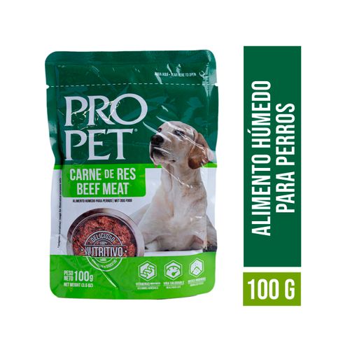 Alimento para perro Pro Pet, húmedo de Res -100g