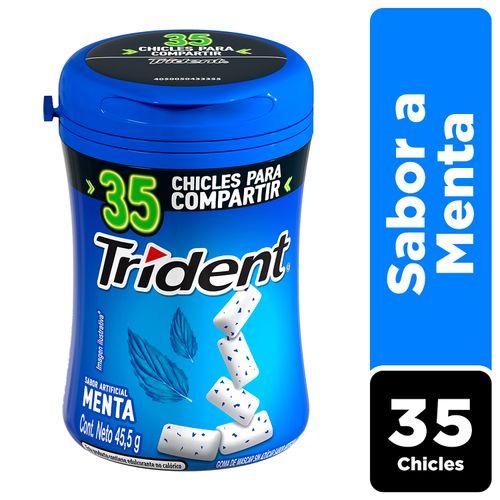 Chicle Trident Botella Sin Azúcar Sabor Menta 35 Uds - 45.5g