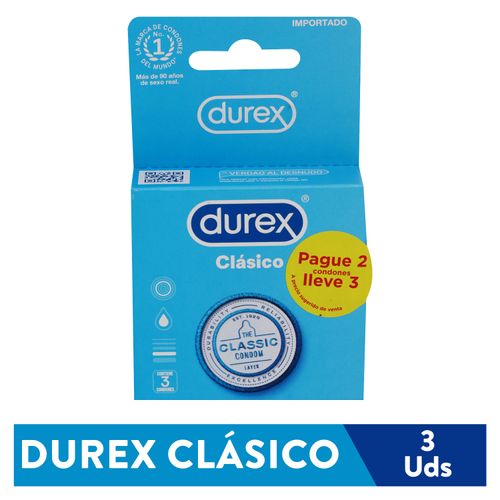 Condones Durex Clásico Precio Especial Caja 2 unidades