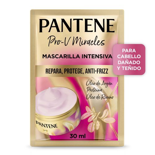 Mascarilla Intensiva para cabello dañado y teñido Pantene Pro-V Miracles Repara, Protege, Anti-Frizz 30 ml