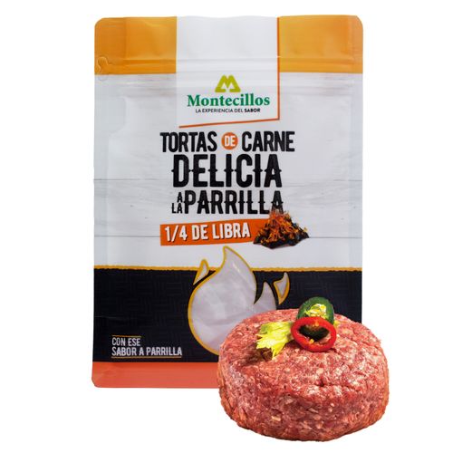 Tortas De Carne Montecillos Cuarto Libra A La Parrilla 4 Uds- 454g