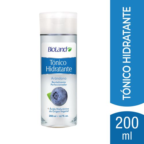 Tónico Bioland Facial Con Arándano + Ácido Hialurónico, Hidratante - 200ml