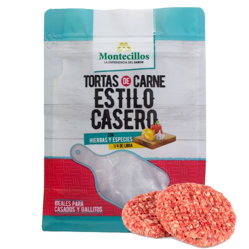 Tortas De Carne Montecillos Cuarto Libra, Hierbas Y Especies, 4 Uds- 454g