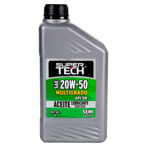 Aceite Supertech 20W50 Semi Sintetico -1000 ml