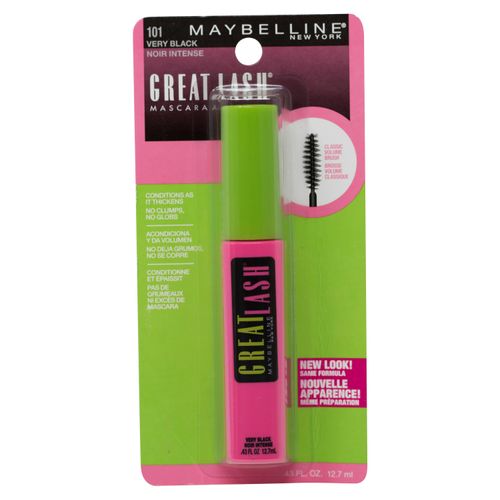 Mascara para pestañas Maybelline great lash tono 101 very black - 12.7 ml