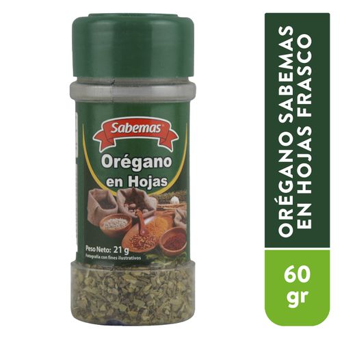 Orégano Sabemas En Hojas Frasco - 21 g