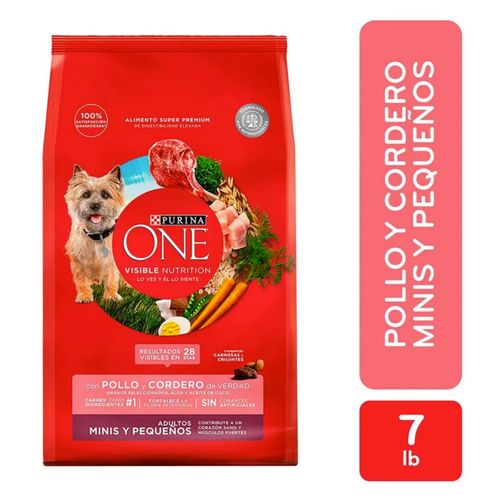 Alimento Perro Adulto Purina One Minis Y Pequeños Pollo Y Cordero 7kg