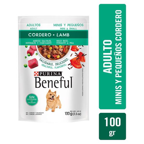 Alimento Perro Adulto Purina Beneful Cordero Minis Y Pequeños -100gr